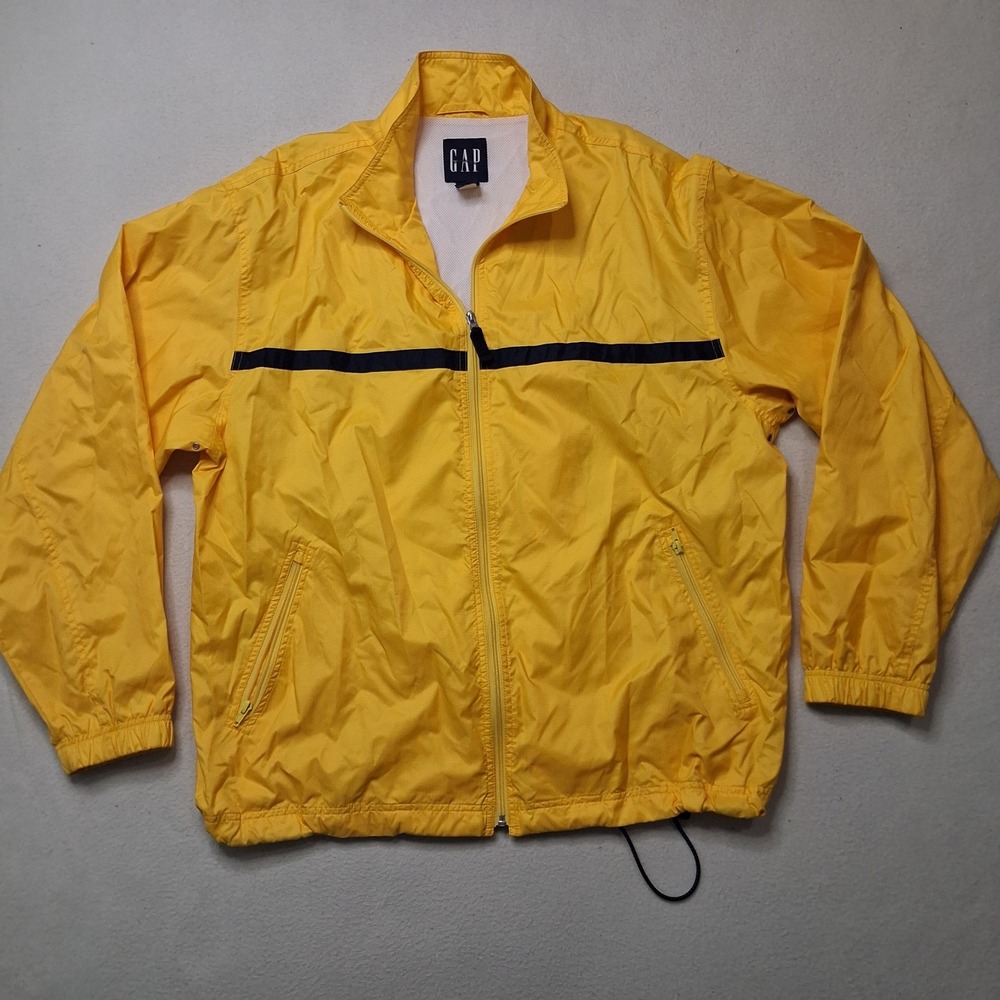 Gap Mens Yellow Ripstop Windbreaker Jacket XL Vintage Y2K May 2000 Gorpcore flaw